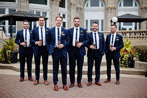 navy blue suit wedding party.